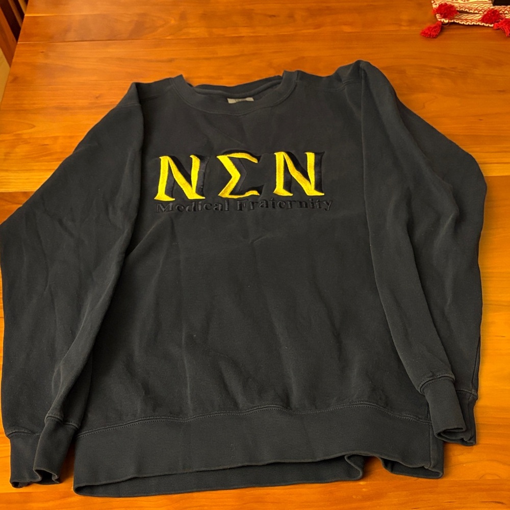 Nu Sigma Nu Medical Fraternity Dark Blue and Yellow Small Sweatshirt